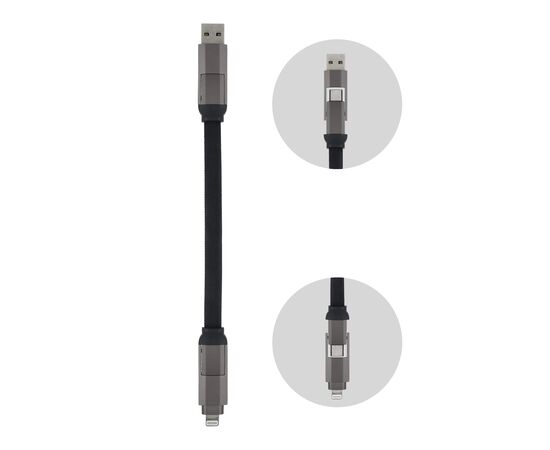Câble multifonctionnel 4-en-1 OTG Porte-clés 60 W Noir -  LT95660-N0002