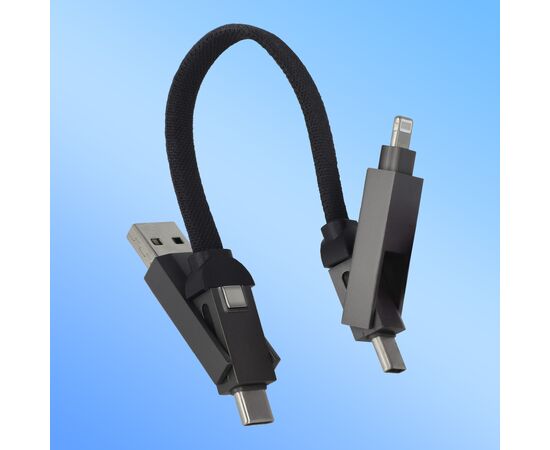 Câble multifonctionnel 4-en-1 OTG Porte-clés 60 W Noir -  LT95660-N0002