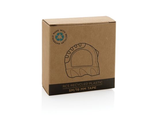 Mètre ruban 5M/19 mm en plastique recyclé RCS Noir - XD Collection P112.111