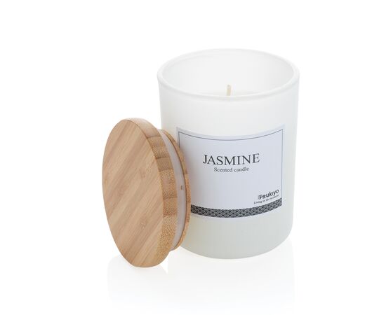Bougie parfumée avec couvercle en bambou Ukiyo Blanc - Ukiyo P262.943