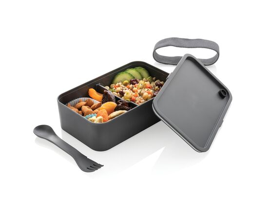 PP lunchbox with spork Anthracite - XD Collection P269.592