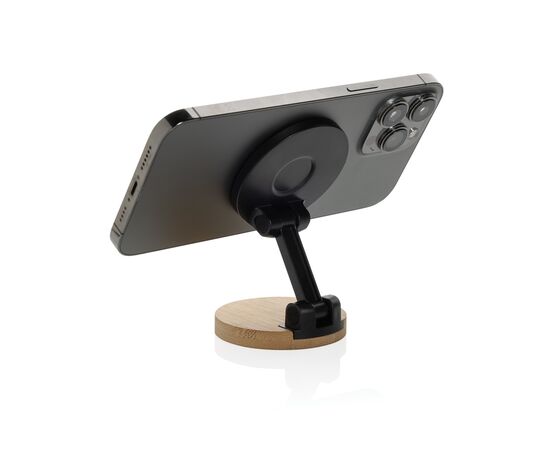 Magmount RCS recycled plastic and bamboo phone stand Solid black, Brown - XD Collection P301.2401