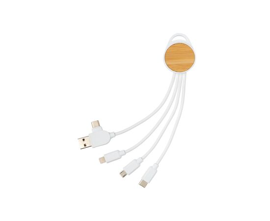 rundes Ontario 6-in-1 Kabel aus RCS recyceltem Kunststoff Weiß - XD Collection P302.473