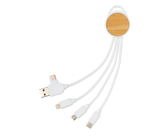 rundes Ontario 6-in-1 Kabel aus RCS recyceltem Kunststoff Weiß - XD Collection P302.473