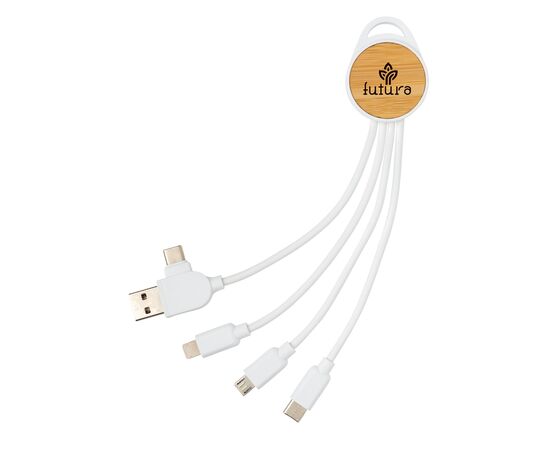 rundes Ontario 6-in-1 Kabel aus RCS recyceltem Kunststoff Weiß - XD Collection P302.473