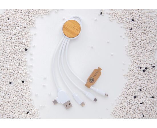 rundes Ontario 6-in-1 Kabel aus RCS recyceltem Kunststoff Weiß - XD Collection P302.473