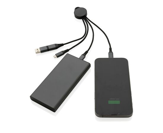 Terra 6-in-1-Ladekabel aus RCS recyceltem Aluminium Grau - XD Xclusive P302.672