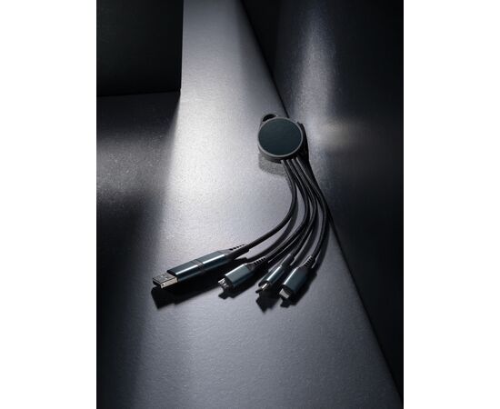 Terra 6-in-1-Ladekabel aus RCS recyceltem Aluminium Grau - XD Xclusive P302.672