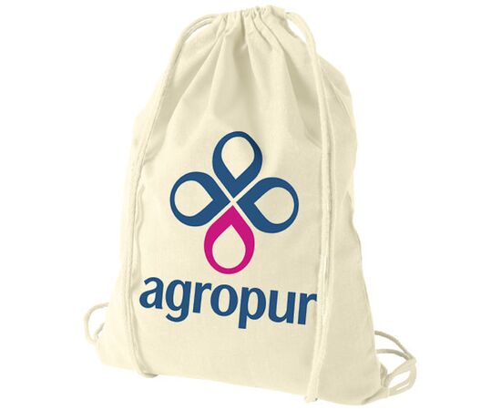 Oregon 100 g/m² cotton drawstring bag 5L Natural  - Unbranded 12011300