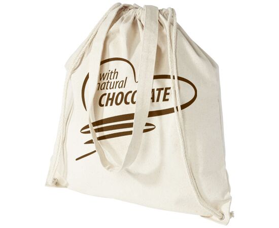 Eliza 240 g/m² cotton drawstring bag 6L Natural  - Unbranded 12027600