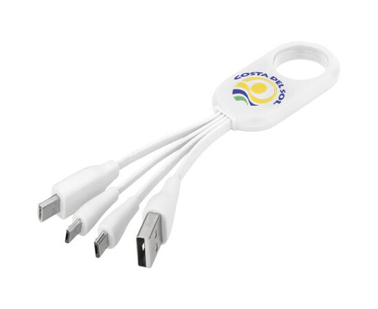 Troup 4-in-1 charging cable with type-C tip White - Unbranded 13421401