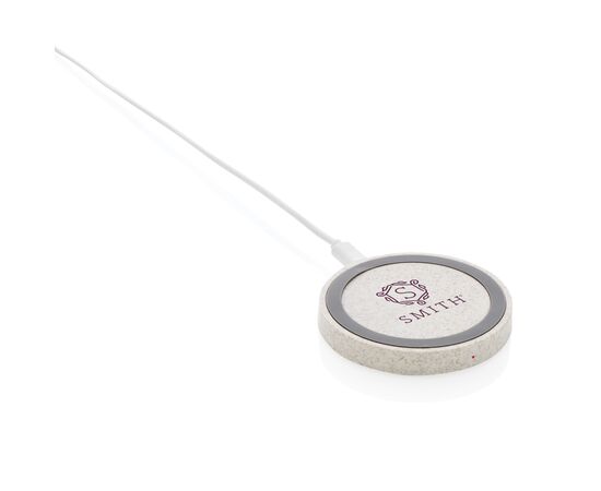 Wheat Straw 5W round wireless charging pad Khaki - XD Collection P308.299