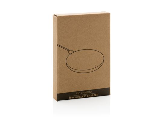 Chargeur sans fil 15W en bambou Brun - XD Collection P308.389