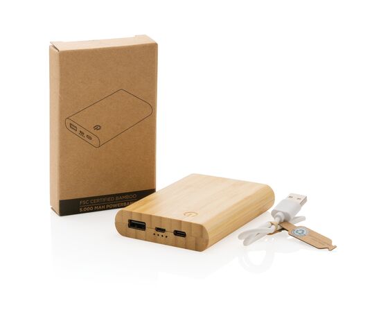 Bamboo 5.000 mAh powerbank Brown - XD Collection P322.259