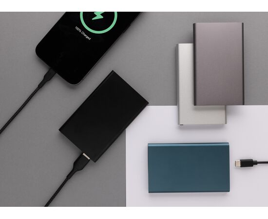 Powerbank 4000mAh en plastique recyclé/aluminium RCS Antracite - XD Collection P322.420