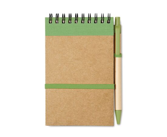 Bloc-notes recyclé et stylo Chaux -  IT3789-48