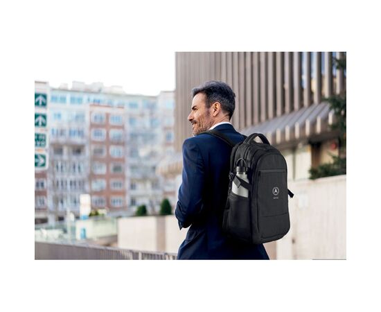 Laptop-Rucksack 600D RPET Schwarz -  MO2047-03