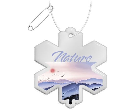 Attache réfléchissante en PVC en forme de flocon de neige H-10 RFX&#8482; Blanc - RFX™ 1PR09801