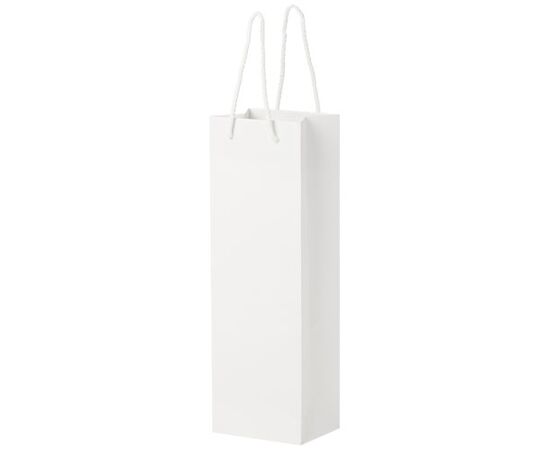 Sac de bouteille de vin en papier 170 g/m2 integra fait à la main avec poignées torsadées en plastique, 12 x 9 x 37 cm Blanc - Unbranded 1ZB00701