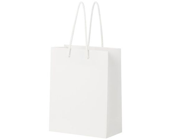 Handgefertigte 170 g/m² Integra-Papiertüte mit Kunststoff Kordelgriffen &#8211; 18 × 9 × 23 cm  Weiß - Unbranded 1ZB00901