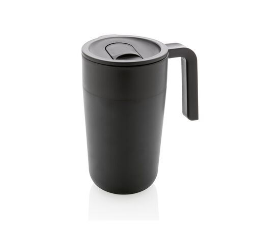 Tasse en acier inoxydable et PP recyclé GRS avec poignée Noir - XD Collection P433.231