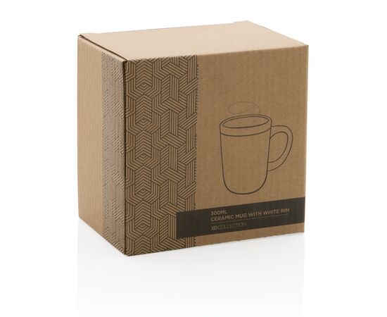Keramiktasse mit weißem Rand, 300ml Schwarz, Weiß - XD Collection P434.091