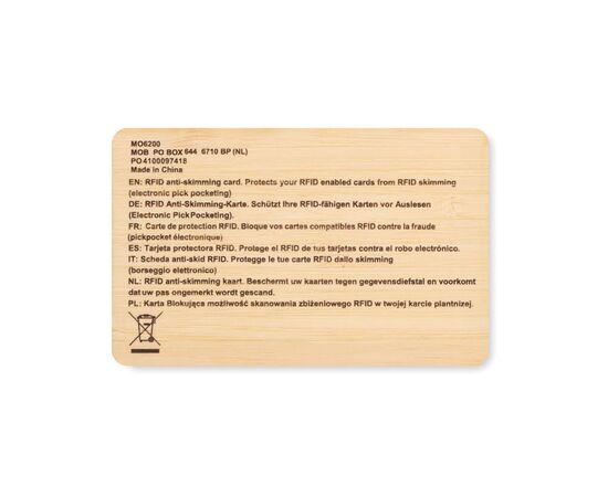 Carte RFID bambou Bois -  MO6200-40