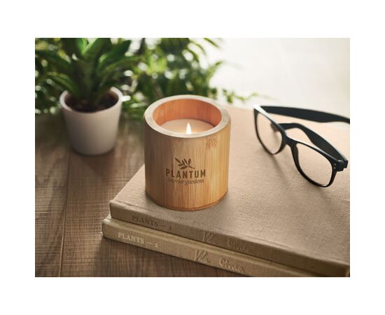 Plant based wax candle 160 gr Wood -  MO6668-40