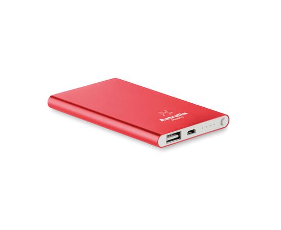 Flat power bank 4000 mAh Red -  MO8735-05