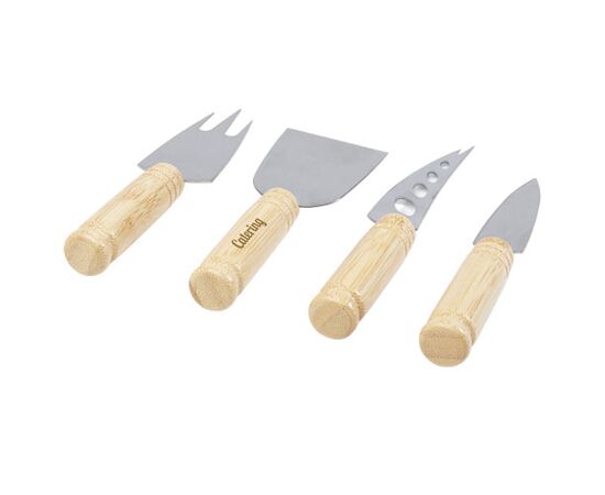 Cheds 4-delige bamboe kaasset Naturel - Unbranded 11330306