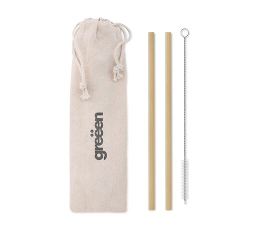 Bambus Trinkhalme-Set Beige -  MO9630-13