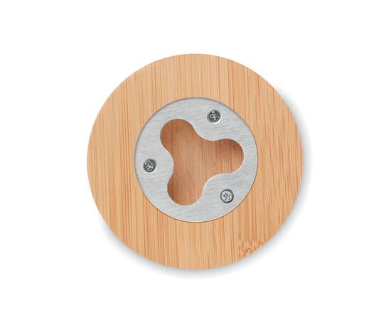 Bamboo bottle opener/ coaster Wood -  MO9926-40