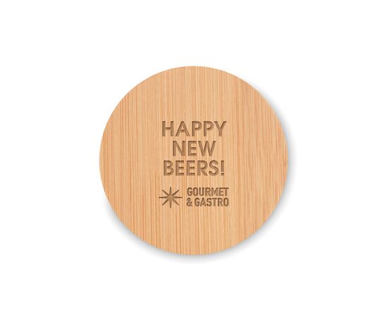 Bamboo bottle opener/ coaster Wood -  MO9926-40