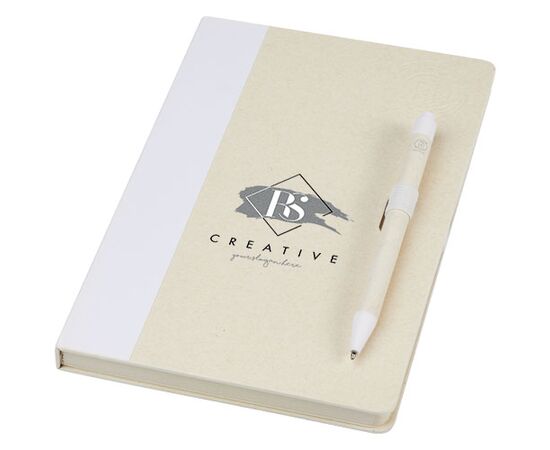 Ensemble carnet de notes format A5 et stylo bille, à partir de briques de lait recyclées, Dairy Dream Blanc - Unbranded 10781101