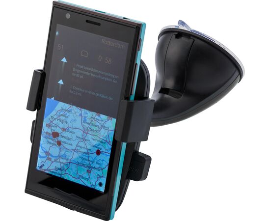 Kunststof mobiele telefoonhouder Laurine Zwart -  0969.001