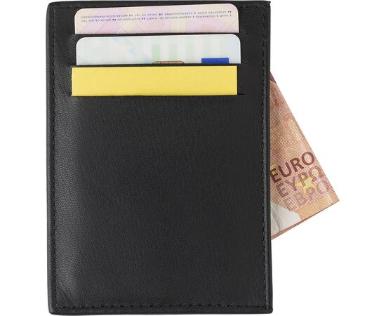 Kreditkartenbörse aus Spaltleder Logan Schwarz -  8058.001