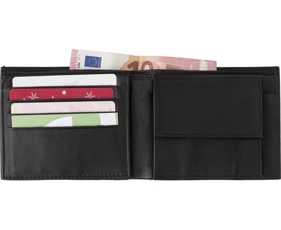 Porte-cartes de crédit et monnaie en cuir Yvonne Noir -  8064.001