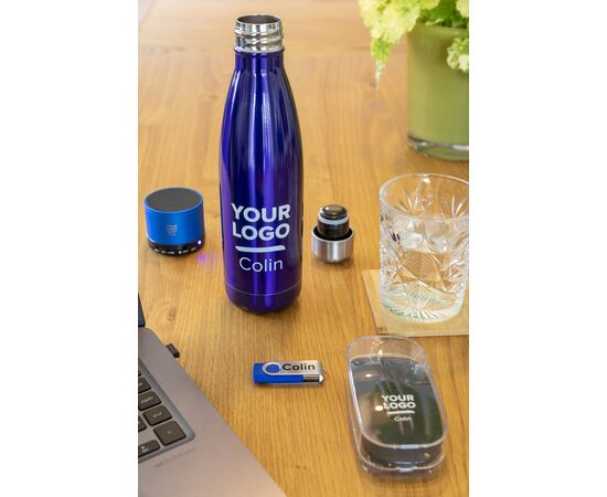 Stainless steel double walled flask Lombok Black -  8223.001