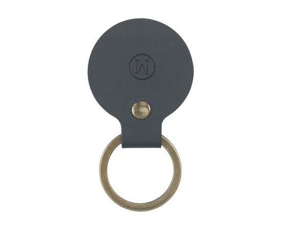 Recycled Leather Keyring Round Dark blue - Made Out Of W46332