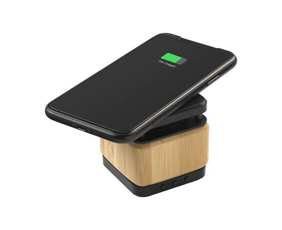Bamboo Block Speaker mit kabellosem Ladegerät Bambus -  589344