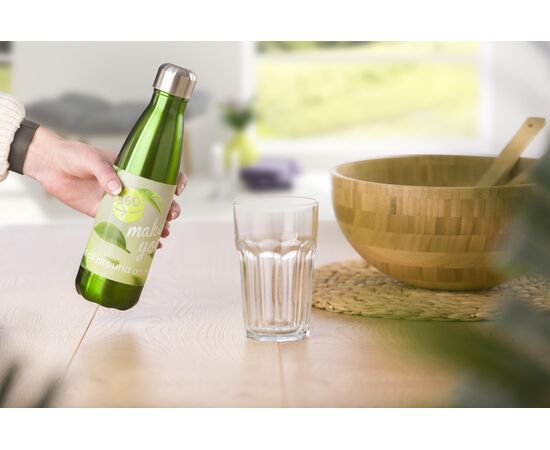 Gourde simple paroi de 650 ml en acier inoxydable Sumatra Vert -  8528.004