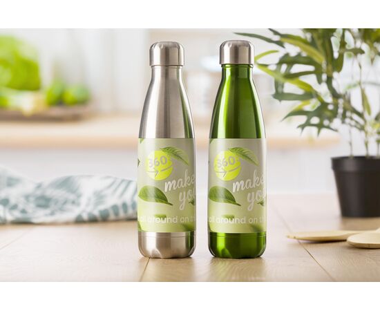 Gourde simple paroi de 650 ml en acier inoxydable Sumatra Vert -  8528.004