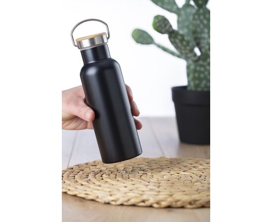 Edelstahl-Trinkflasche doppelwandig Odette Schwarz -  668130.001
