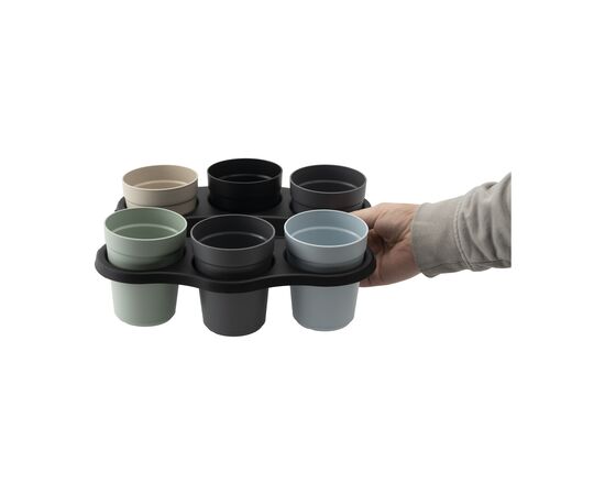 Circulcup Coffee Cup Tray 6-hole Ø 8 cm Zwart - Circulware 254998