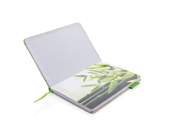 Carnet A5 à couverture en jute Vert, Vert - XD Collection P773.943