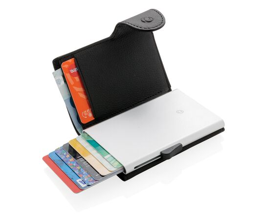 C-Secure aluminium RFID kaarthouder & portemonnee Zwart, Zilver - C-Secure P850.511