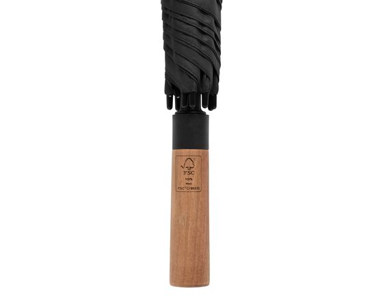 Parapluie 30" en rPET Aware™ et poignée en acacias Noir - XD Collection P850.7201