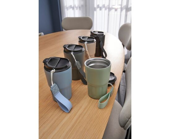 Stainless steel double walled mug Louisa Black -  1096714.001