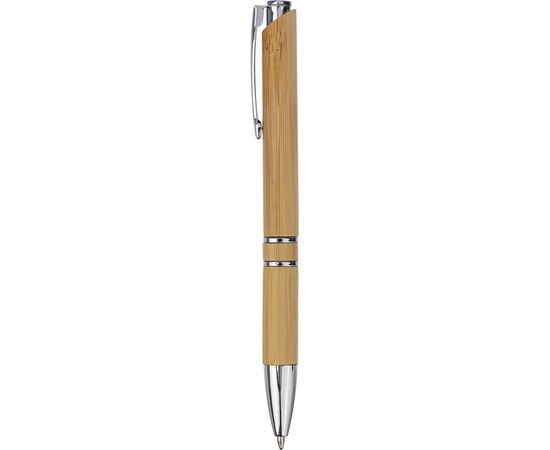 Stylo bille en bambou et plastique Deborah Brun -  1171445.011.Zwartschrijvend