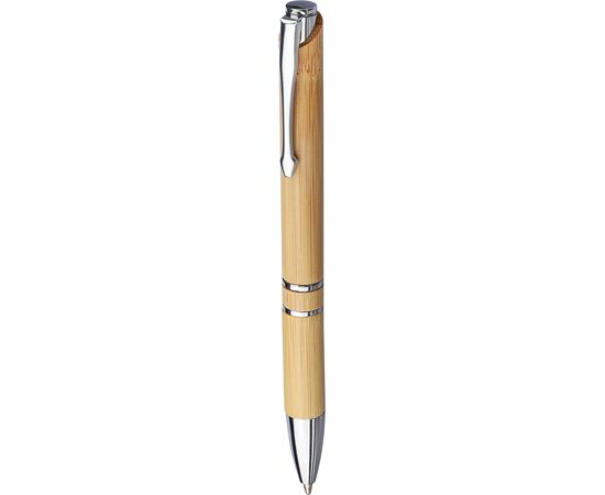Stylo bille en bambou et plastique Deborah Brun -  1171445.011.Zwartschrijvend